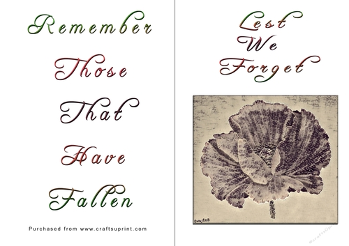 No Cut Just Print Lest We Forget Cards
