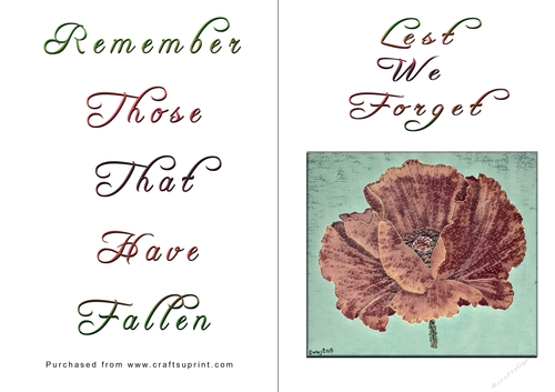 No Cut Just Print Lest We Forget Cards