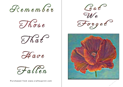 No Cut Just Print Lest We Forget Cards