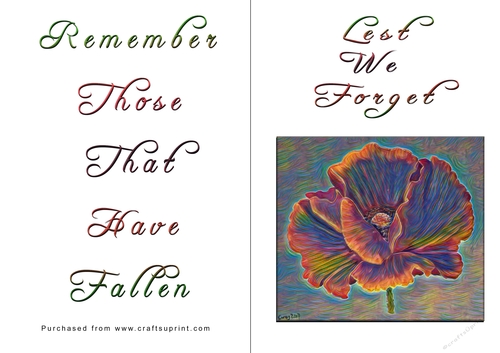 No Cut Just Print Lest We Forget Cards