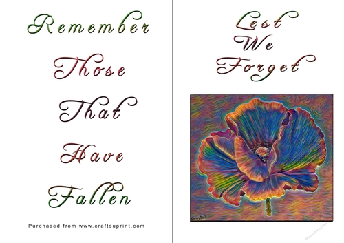 No Cut Just Print Lest We Forget Cards