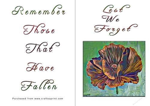 No Cut Just Print Lest We Forget Cards