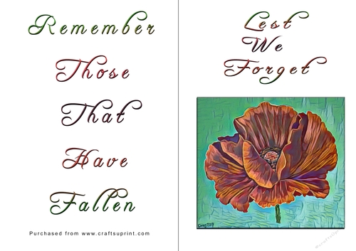 No Cut Just Print Lest We Forget Cards