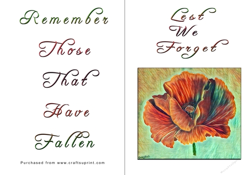 No Cut Just Print Lest We Forget Cards
