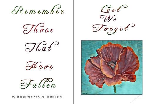 No Cut Just Print Lest We Forget Cards