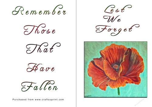 No Cut Just Print Lest We Forget Cards