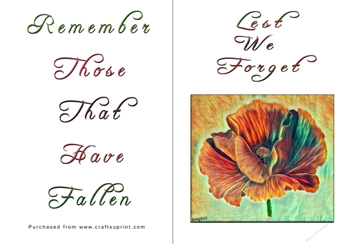 No Cut Just Print Lest We Forget Cards
