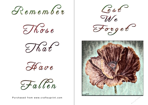 No Cut Just Print Lest We Forget Cards