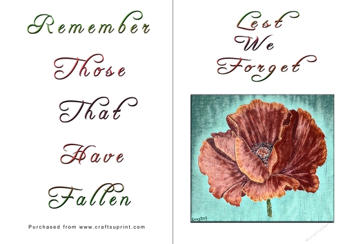 No Cut Just Print Lest We Forget Cards