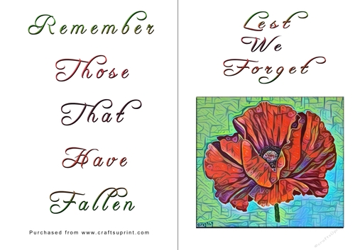 No Cut Just Print Lest We Forget Cards
