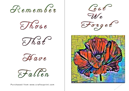 No Cut Just Print Lest We Forget Cards