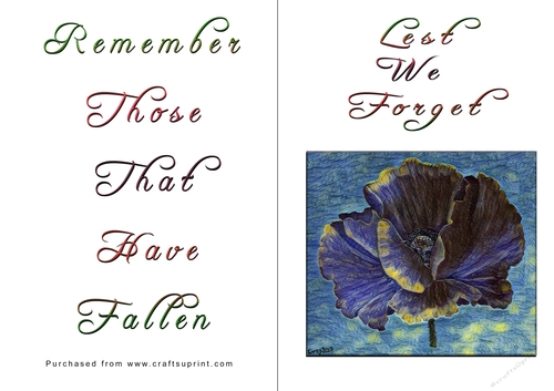 No Cut Just Print Lest We Forget Cards