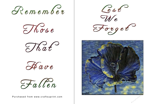No Cut Just Print Lest We Forget Cards