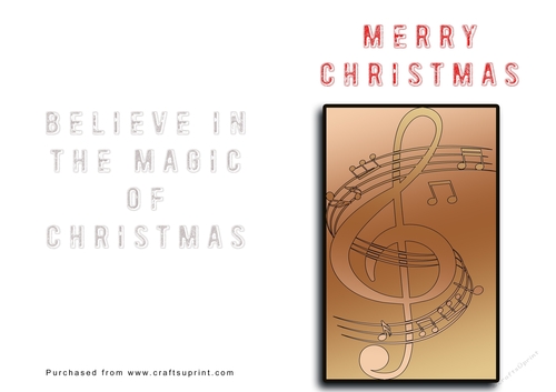 No Cut Just Print Christmas Cards Musical Note