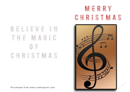 No Cut Just Print Christmas Cards Musical Note