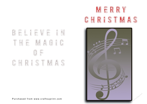 No Cut Just Print Christmas Cards Musical Note