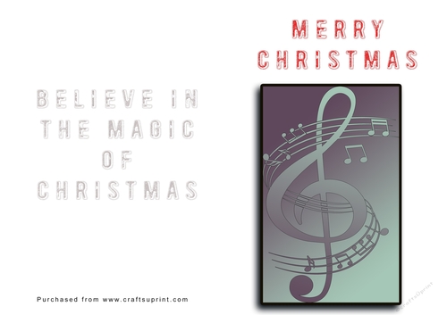 No Cut Just Print Christmas Cards Musical Note