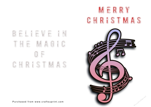 No Cut Just Print Christmas Cards Musical Note