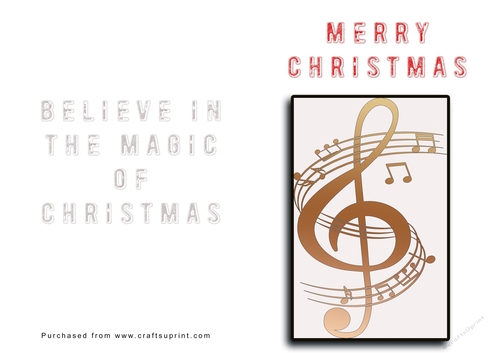No Cut Just Print Christmas Cards Musical Note