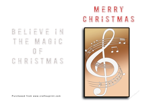 No Cut Just Print Christmas Cards Musical Note
