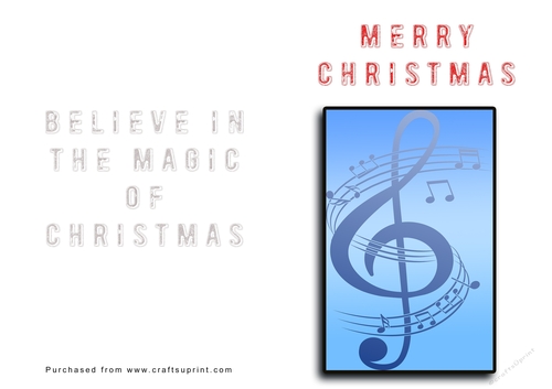 No Cut Just Print Christmas Cards Musical Note