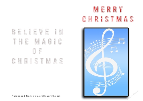 No Cut Just Print Christmas Cards Musical Note