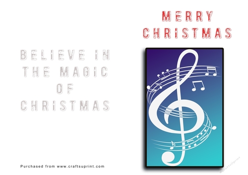 No Cut Just Print Christmas Cards Musical Note
