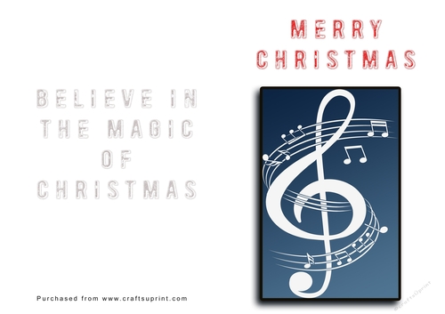 No Cut Just Print Christmas Cards Musical Note