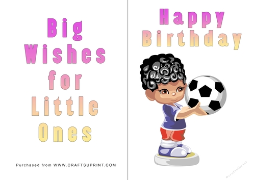 No Cut Just Print Birthday Card - Children