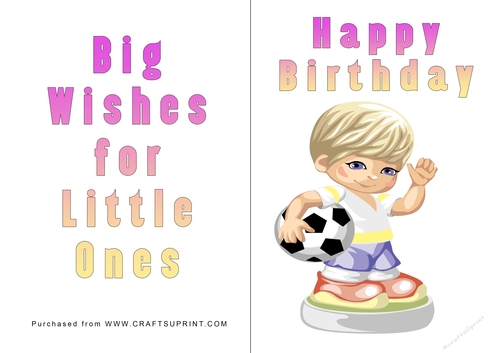 No Cut Just Print Birthday Card - Children