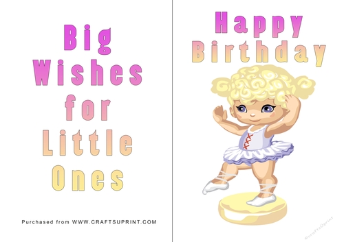 No Cut Just Print Birthday Card - Children