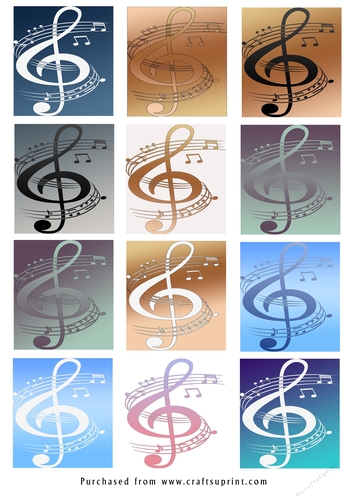 No Cut Just Print Christmas tags - Musical Note