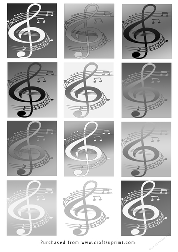 No Cut Just Print Christmas tags - Musical Note