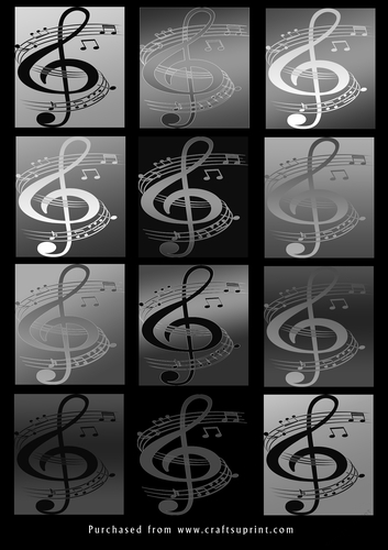 No Cut Just Print Christmas tags - Musical Note