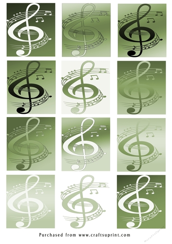 No Cut Just Print Christmas tags - Musical Note