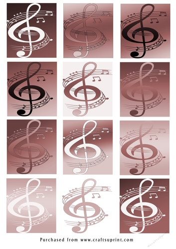 No Cut Just Print Christmas tags - Musical Note