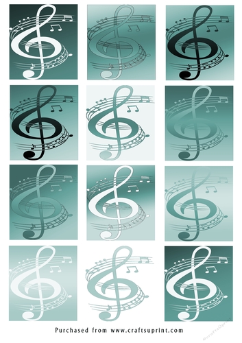 No Cut Just Print Christmas tags - Musical Note