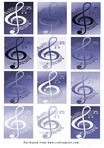No Cut Just Print Christmas tags - Musical Note