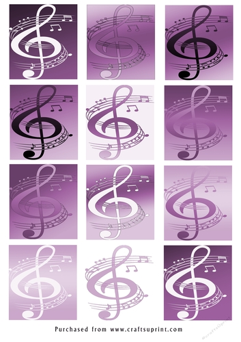 No Cut Just Print Christmas tags - Musical Note