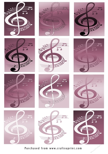 No Cut Just Print Christmas tags - Musical Note