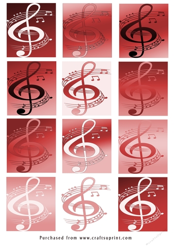 No Cut Just Print Christmas tags - Musical Note