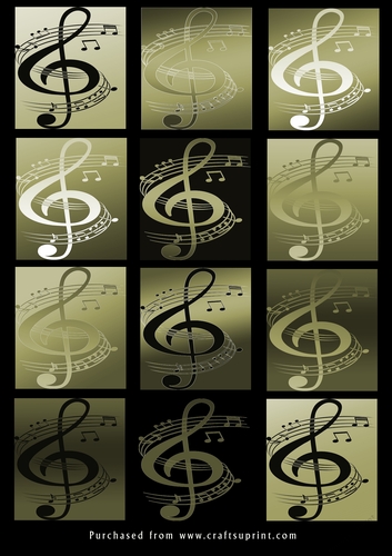 No Cut Just Print Christmas tags - Musical Note
