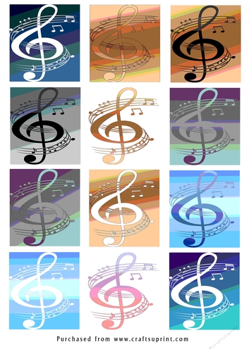 No Cut Just Print Christmas tags - Musical Note