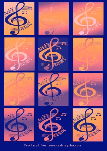 No Cut Just Print Christmas tags - Musical Note