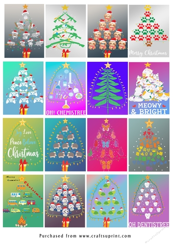 No Cut Just Print Christmas tags - Christmas Trees