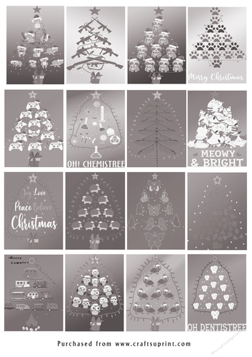 No Cut Just Print Christmas tags - Christmas Trees