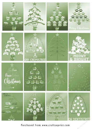 No Cut Just Print Christmas tags - Christmas Trees