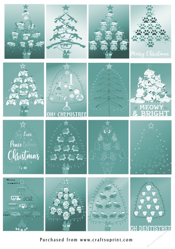 No Cut Just Print Christmas tags - Christmas Trees