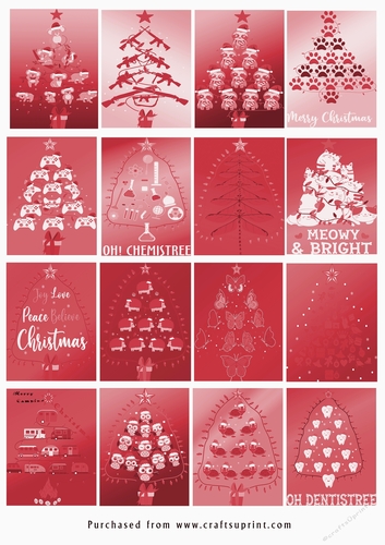 No Cut Just Print Christmas tags - Christmas Trees