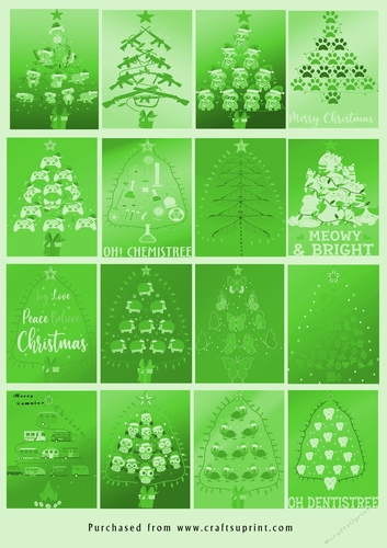 No Cut Just Print Christmas tags - Christmas Trees